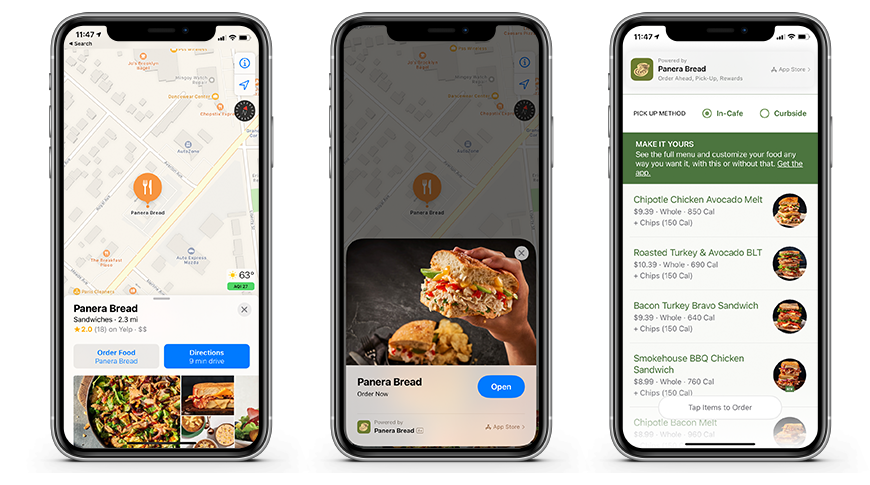 Panera app clips example and how they are used