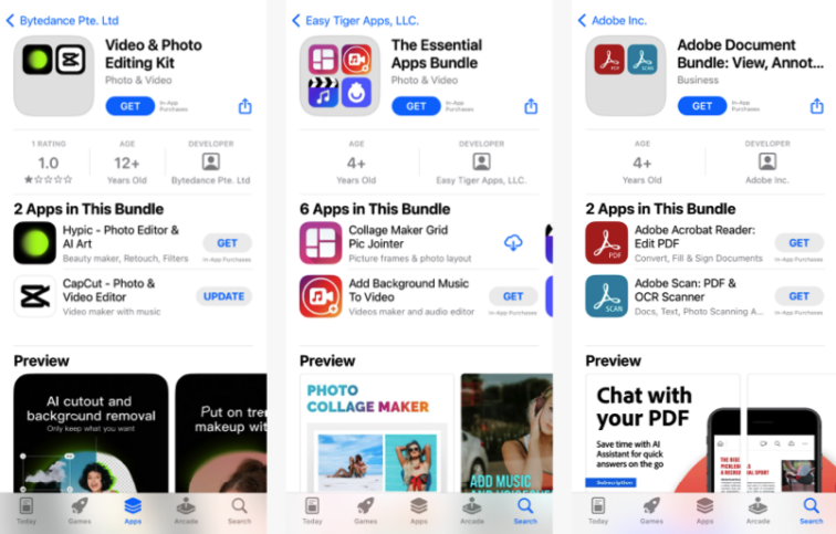 App bundle offers in Apple App Store