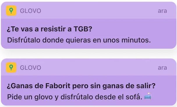 glovo push notification example