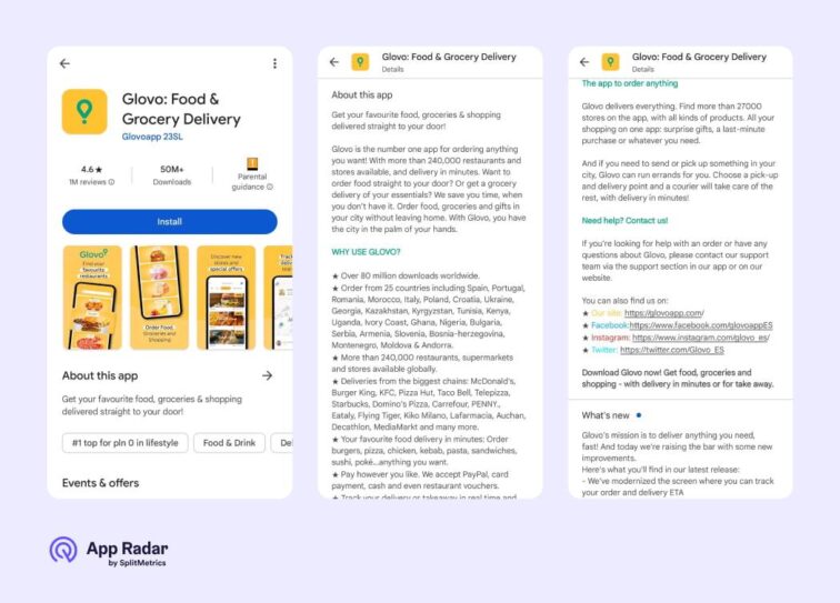 Google Play long and short description - showcase for ASO app store optimization