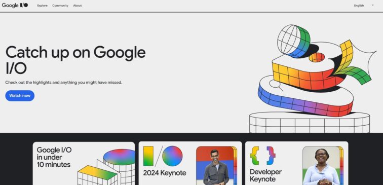 google io conference home page