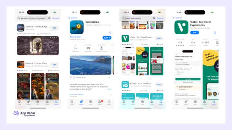 iOS app product page and preview video collections