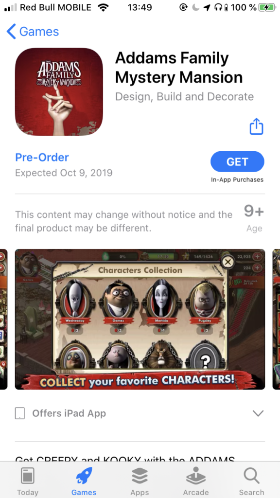 Addams Family Mystery Mansion releasing in the Halloween season to boost hype about the mobile game