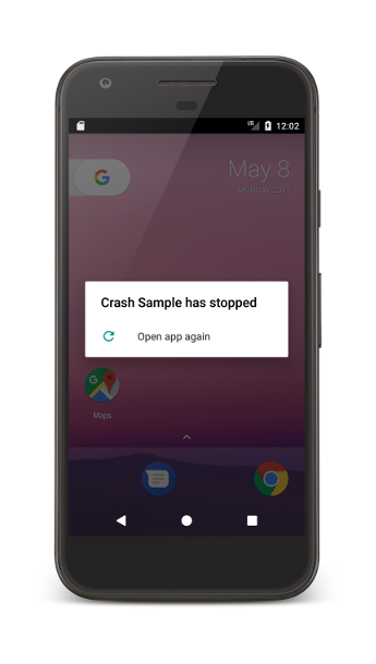 Google Play crashed app popup. You should avoid crashes as they frustrate users and harm your Android vitals 