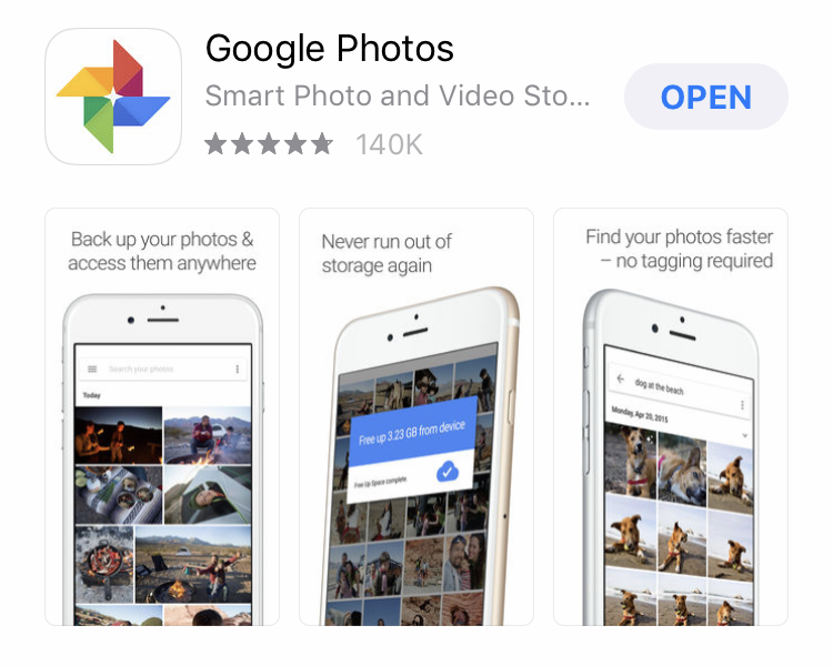 Google Photos App Single Portrait App Screenshots Layout