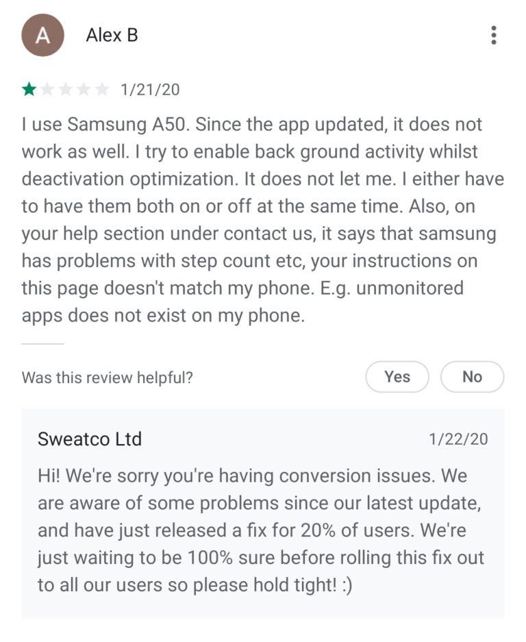 Inform users when you are releasing app updates that fix reported bugs