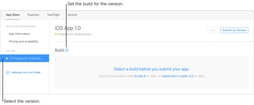 Choose the app build you would like to use for your iOS app launch. You can change your build anytime before you launch iOS apps