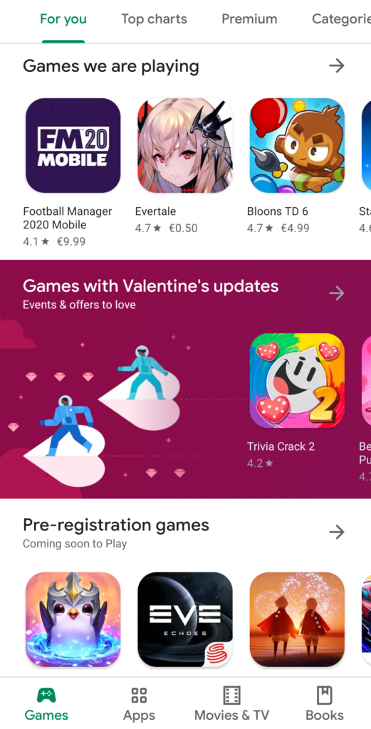 Seasonal features in Google Play