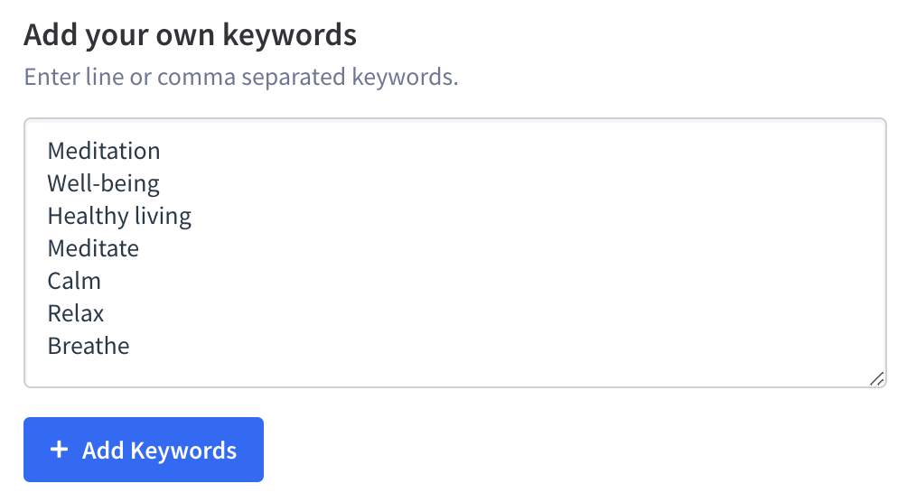Easily add keywords into your tracking list in App Radar to check keyword popularity, difficulty, and ranking.