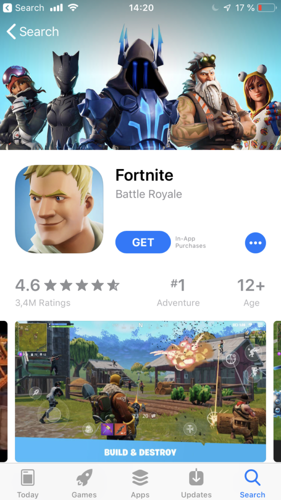 Fornite App Store Visuals