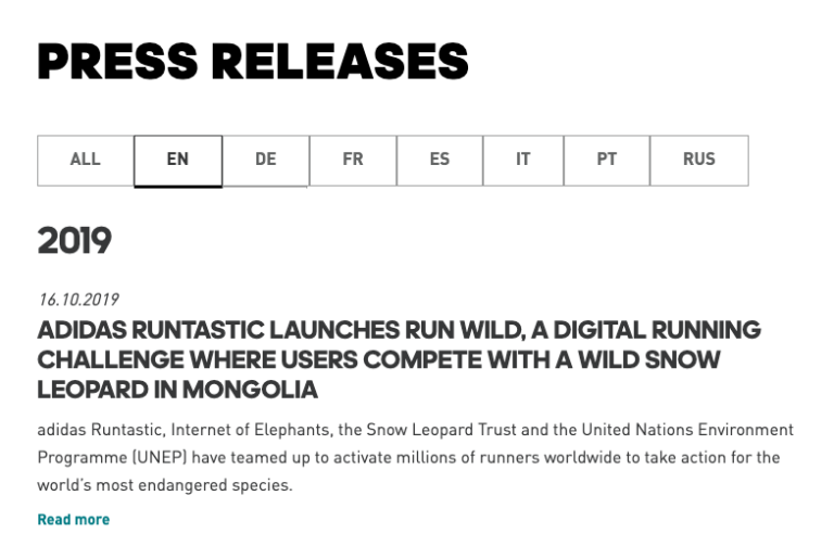 Runtastic press release