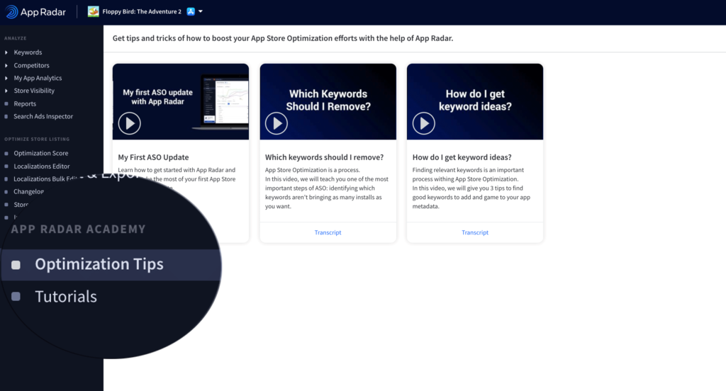 App Radar Academy - ASO Tips