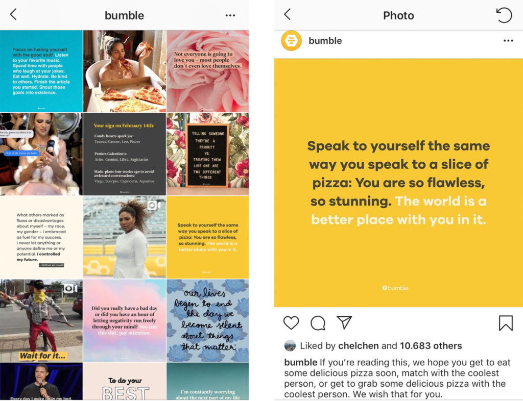 Bumble Instagram Feed and Post