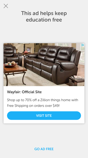 Example of an interstitial online ad