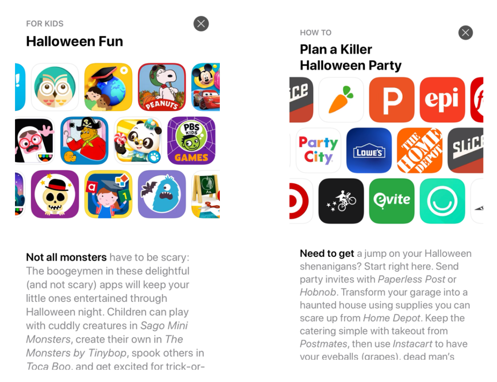 App Store features that focus on the Halloween Season