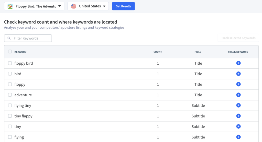 Keyword Density for iOS apps in new keyword finder feature set 