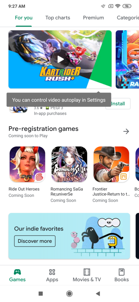 Pre-registration games on Google Play 