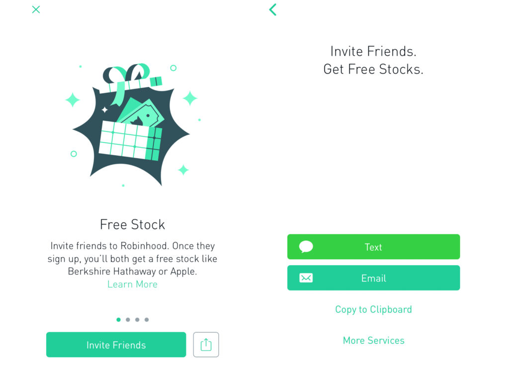 Robinhood App Free Stock Referral Program 