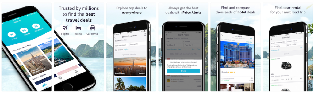 Skyscanner App Store Screenshots used for Apple Search Ads