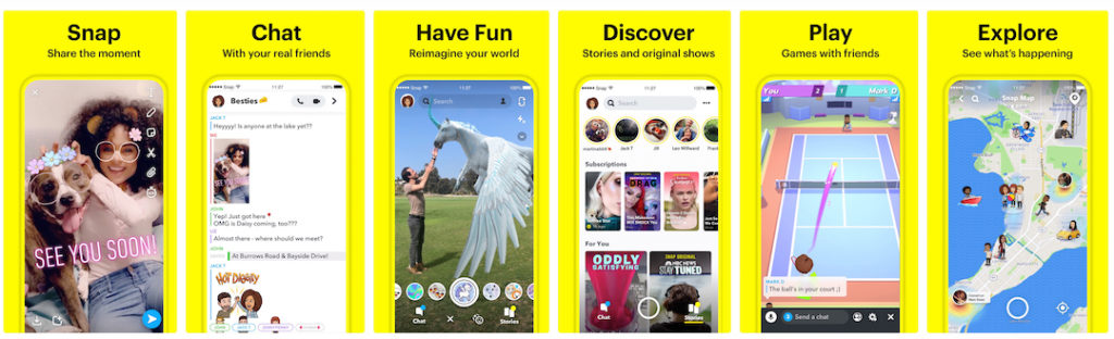 Snapchat app screenshots attract the right users which in turn increases user engagement