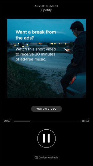 Spotify Rewarded Video Ad